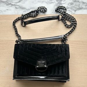 Nine West Black Velvet Crossbody Bag